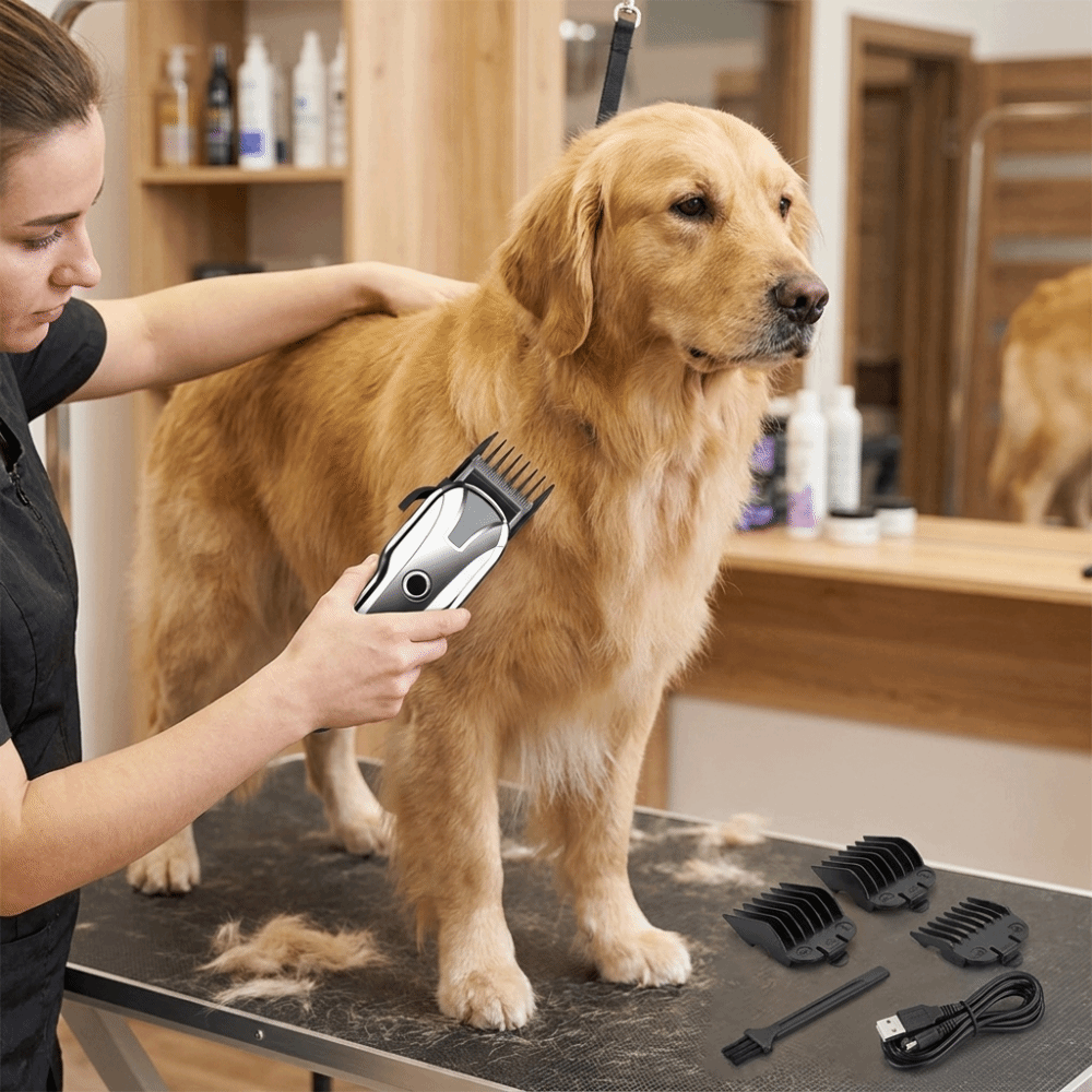 Cordless Dog Clippers Low Noise Grooming - USB充電式電動ペット用バリカン。低騒音、コードレス。LEDディスプレイ付き。ペット用トリミングキット。ペットサロン向け。