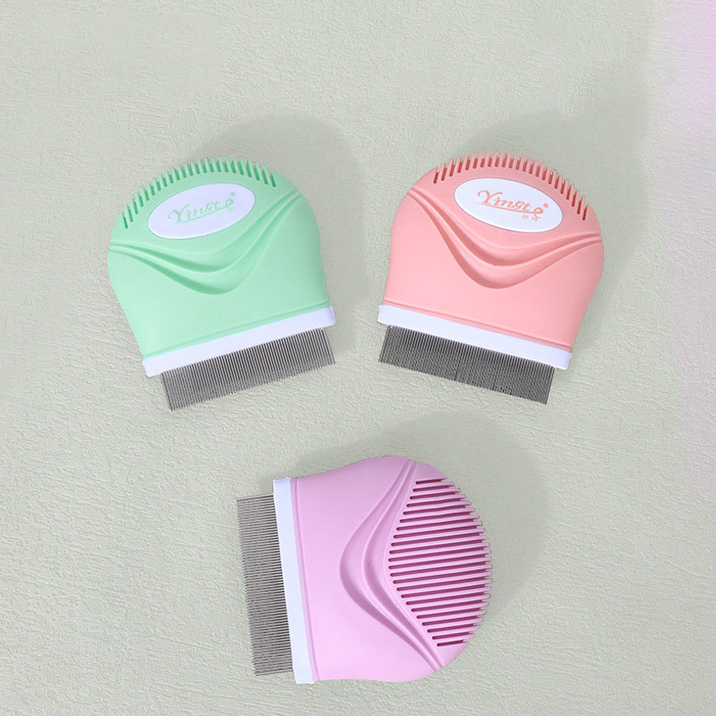 Flea Comb Fine Tooth Pet Tear Stain - ペット用ノミ取り櫛 ステンレス製 細歯 犬猫用グルーミングブラシ 浮き毛や涙跡除去 ペットグルーミングクリーニングツール