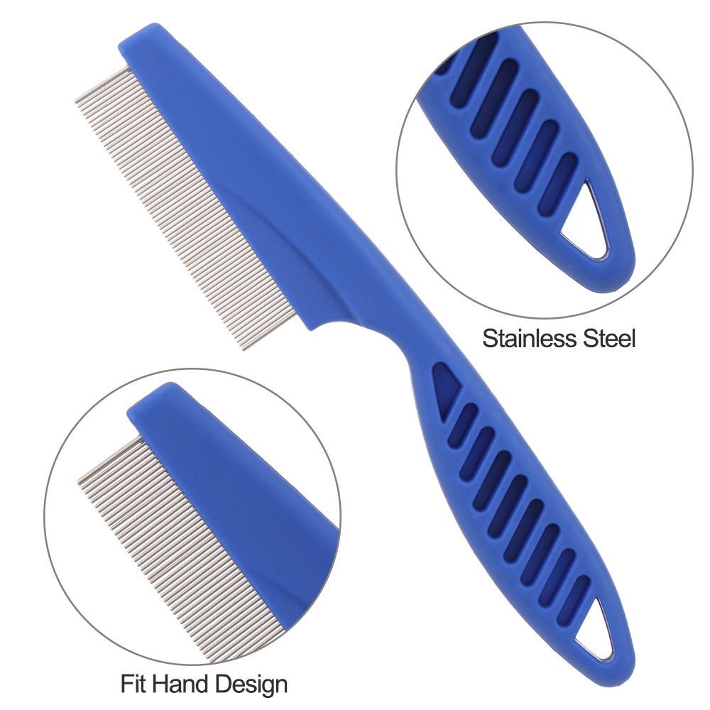 Flea Comb Fine Tooth Pet Tear Stain - 6個セット ステンレス製 涙やけ除去 細歯のシラミ取り櫛 ペット用ノミ取り櫛 絡毛除去ツール
