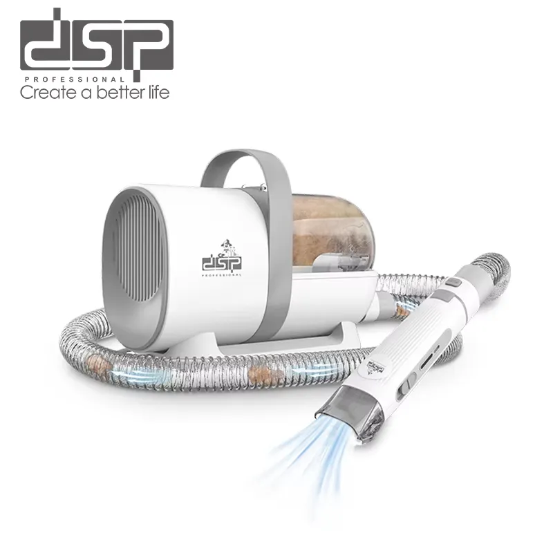 Cordless Dog Clippers Low Noise Grooming - DSPプロフェッショナルペットグルーミングキット 低騒音コードレスバリカン 真空吸引機能付き 6種類のコーム 3-23mm 2.5時間稼働