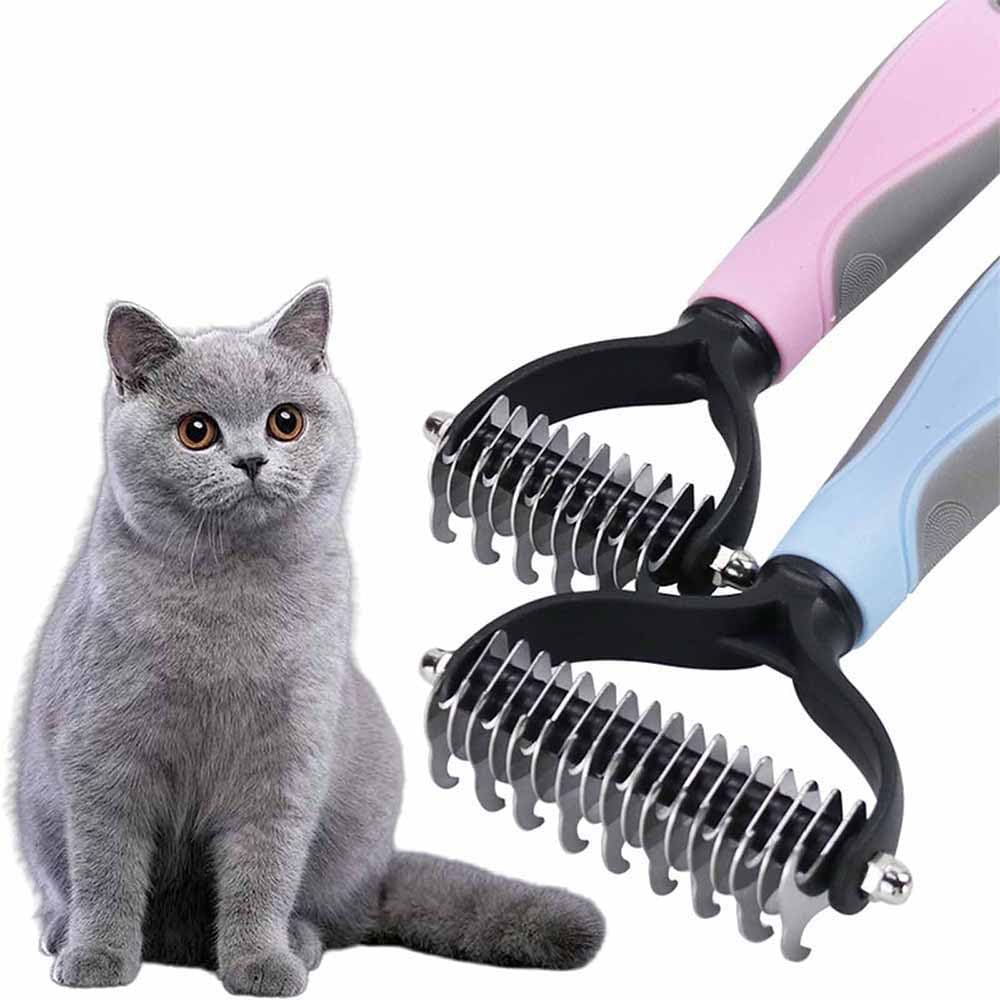 Undercoat Rake Dematting Tool Dog Shedding - ペット用グルーミングブラシ - 犬と猫の抜け毛取りコーム＆もつれ解消ツール、超ワイドアンダーコートレーキ