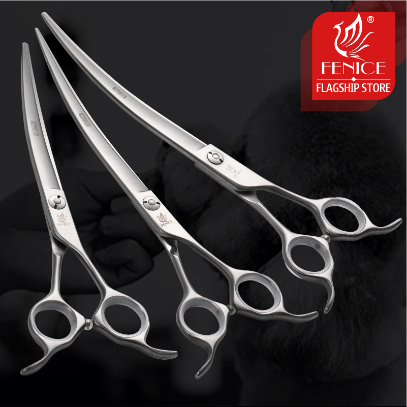 Fenice-プロのペットのグルーミングフィギュア,湾曲した - Professional Pet Grooming Scissors Curved のレビューと価格