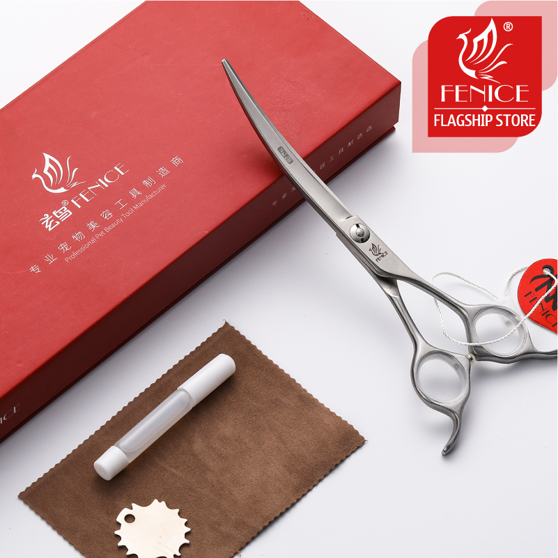 Fenice-プロのペットのグルーミングフィギュア,湾曲した - Professional Pet Grooming Scissors Curved のレビューと価格
