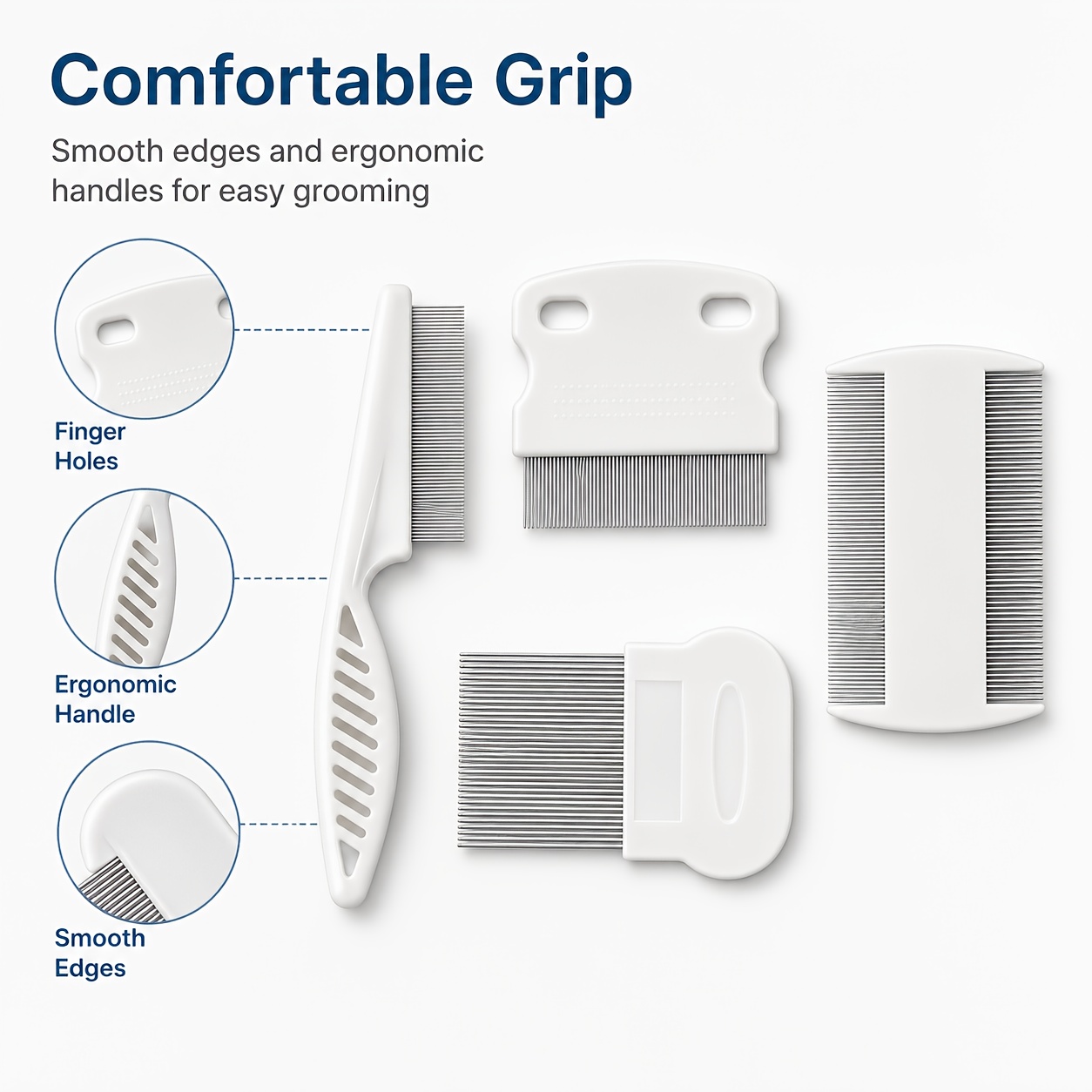 ペット用コーム4点セット：ノミ取りコーム、細かい歯のコーム、 - Flea Comb Fine Tooth Pet Tear Stain のレビューと価格