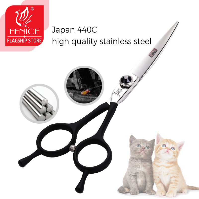 Fenice 5.5インチのペットのグルーミング用のプロの湾 - Professional Pet Grooming Scissors Curved のレビューと価格