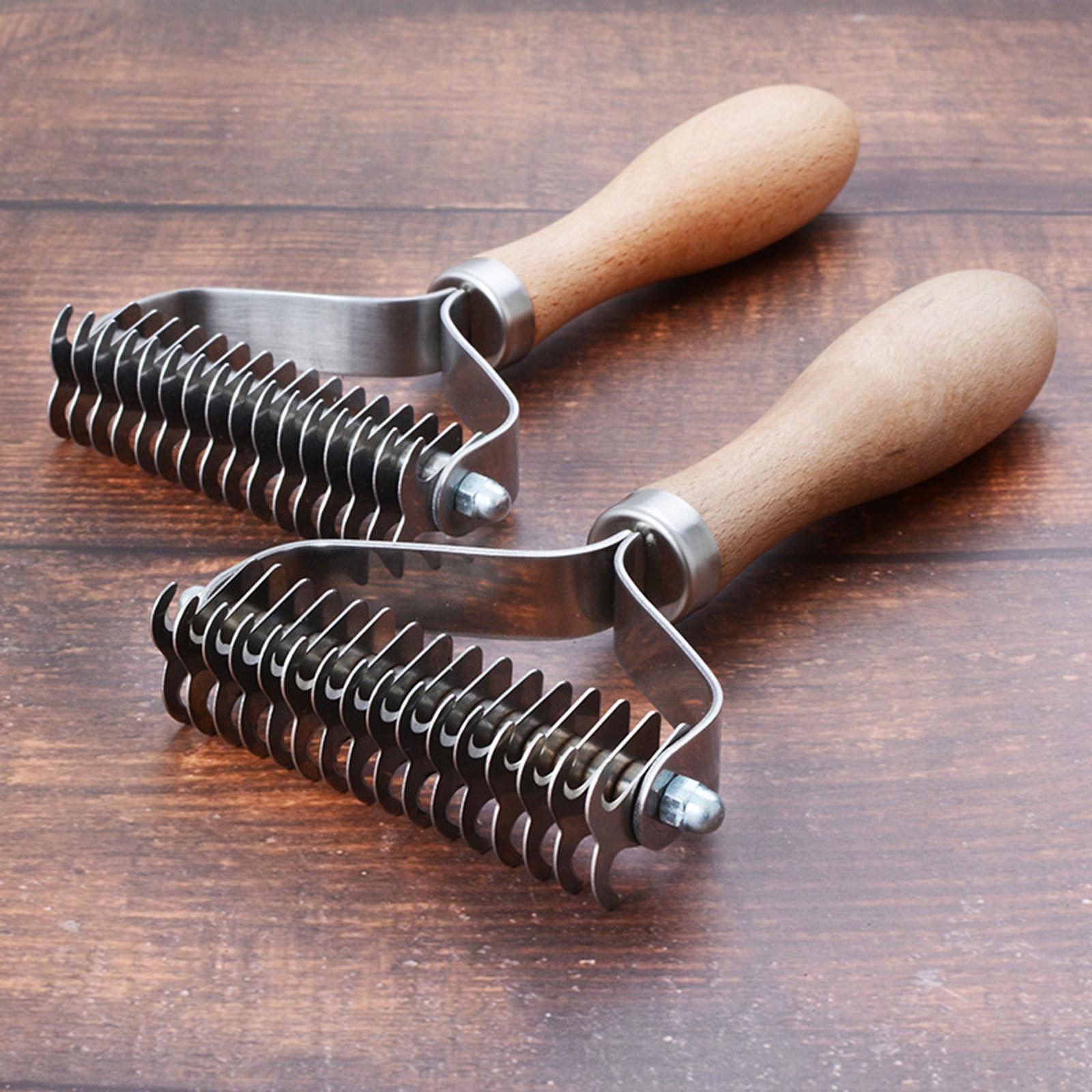 両面アンダーコート用くし状コーム、オークハンドル、安全な抜け - Undercoat Rake Dematting Tool Dog Shedding のレビューと価格