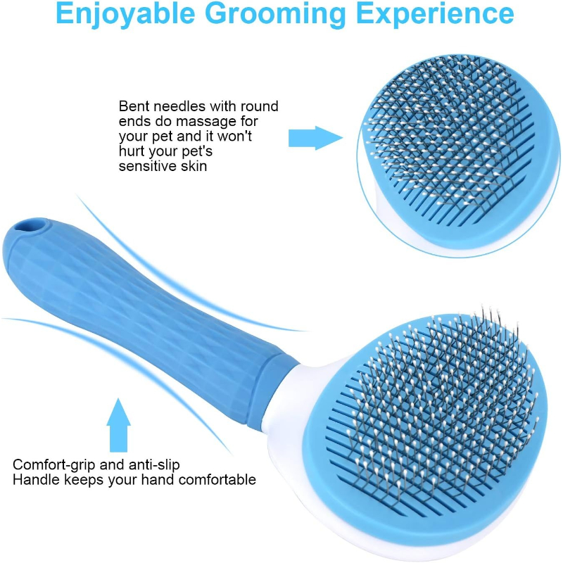 セルフクリーニングスリッカーブラシ、犬猫ウサギペットグルーミ - Slicker Brush Self Cleaning Pet Grooming のレビューと価格