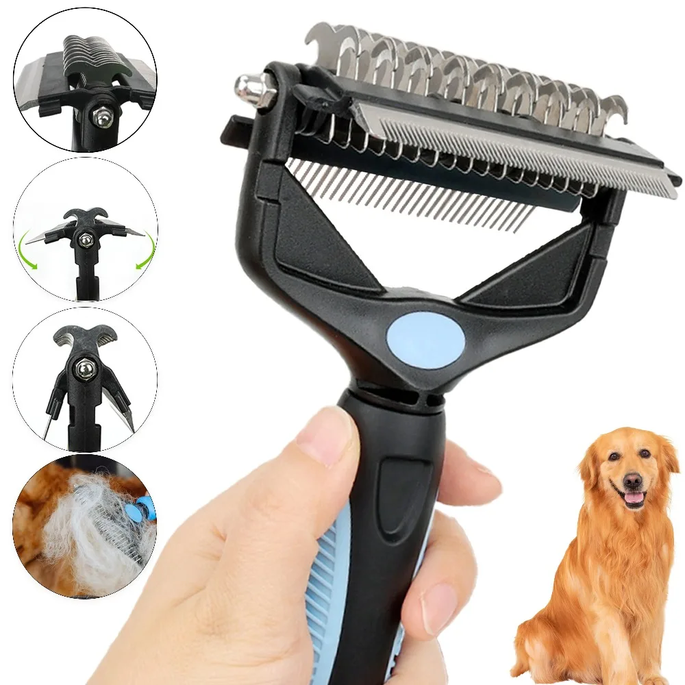 3 in 1 ペット抜け毛取りブラシ 犬の毛取り器 下毛取り - Undercoat Rake Dematting Tool Dog Shedding のレビューと価格
