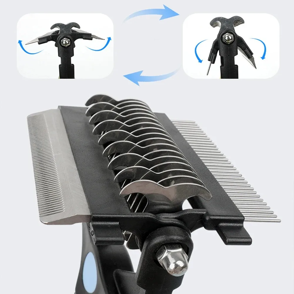 3 in 1 ペット抜け毛取りブラシ 犬の毛取り器 下毛取り - Undercoat Rake Dematting Tool Dog Shedding のレビューと価格