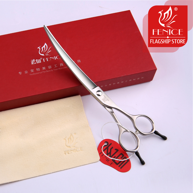 Fenice-プロの犬のグルーミングはさみ,湾曲した髪のため - Professional Pet Grooming Scissors Curved のレビューと価格