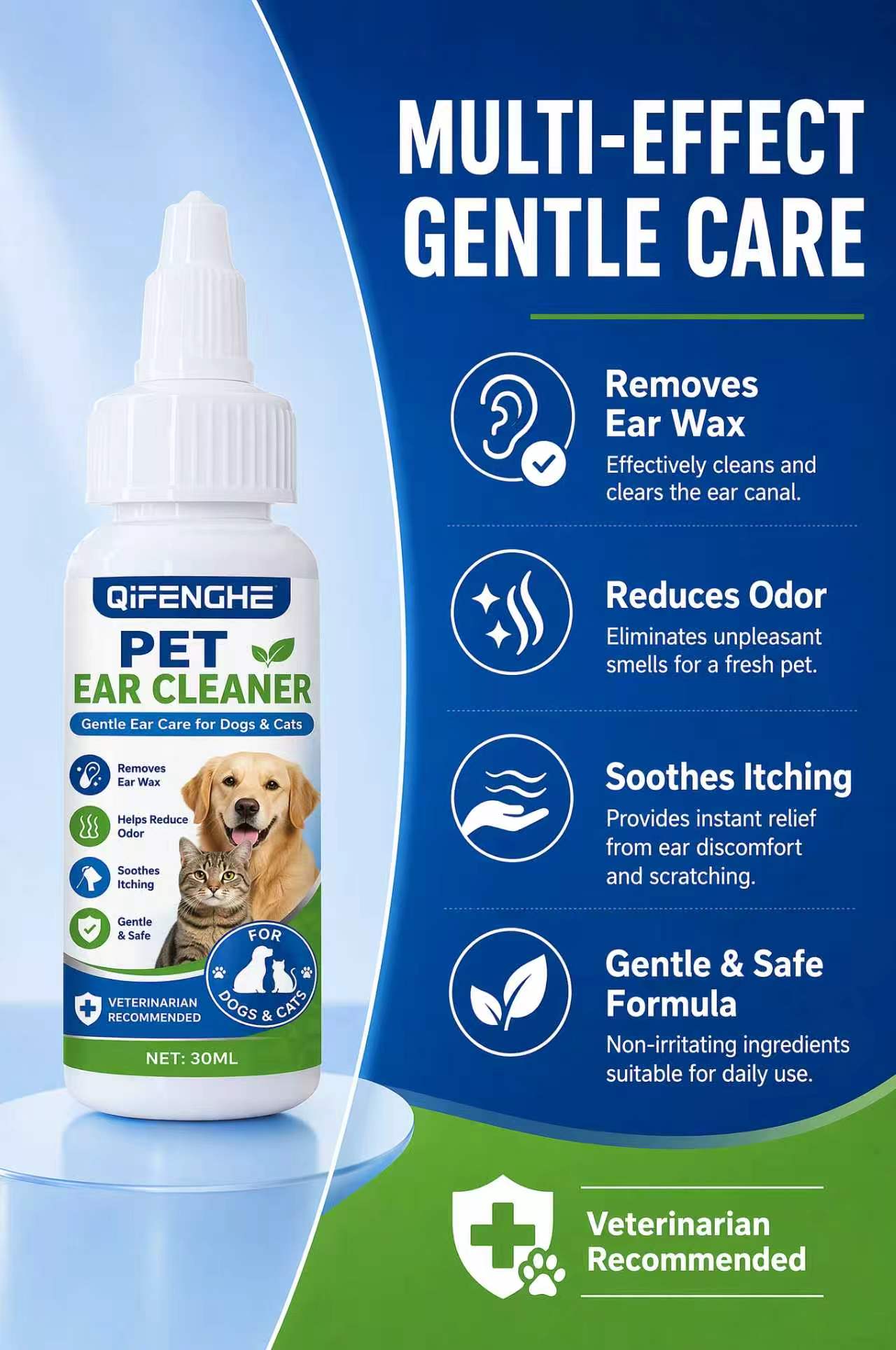 犬と猫用の30mlペット耳洗浄液、穏やかな耳洗浄剤で耳垢を除 - Dog Ear Cleaner Solution Drops Wash のレビューと価格