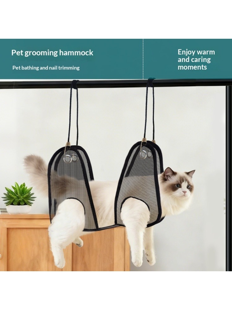 小型・中型の猫や犬用ペットグルーミングハンモック、爪切りや入 - Pet Grooming Hammock Sling Restraint のレビューと価格
