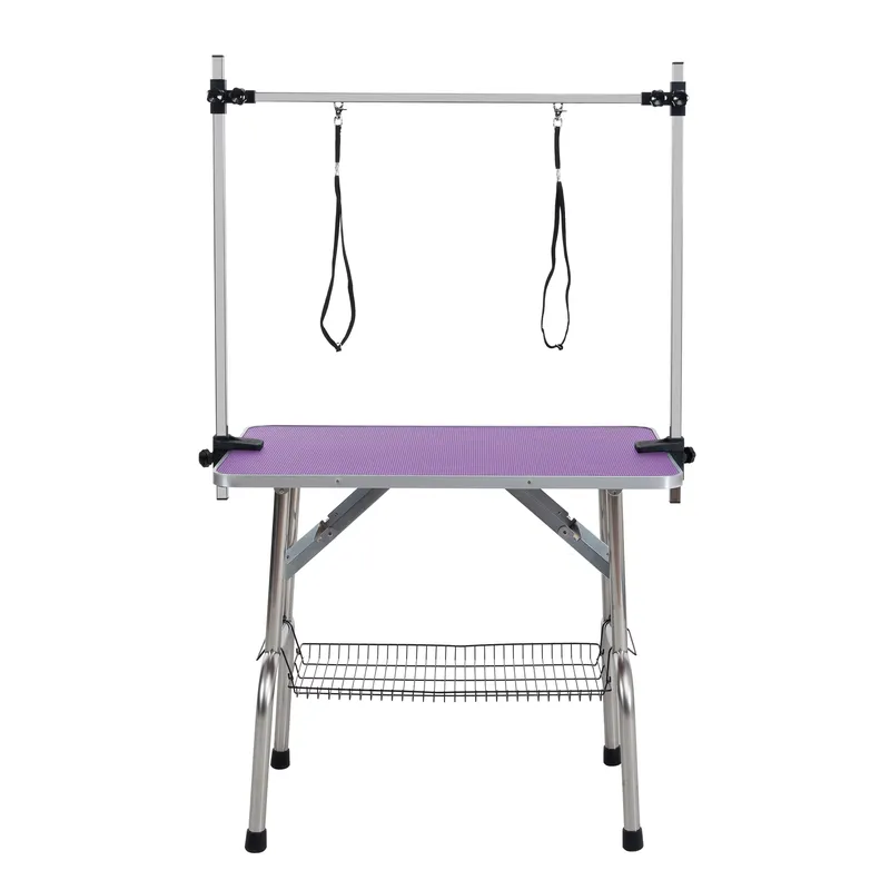 42インチ折りたたみ式ペットグルーミングテーブル、ステンレス - Folding Pet Grooming Table Arm Clamp のレビューと価格