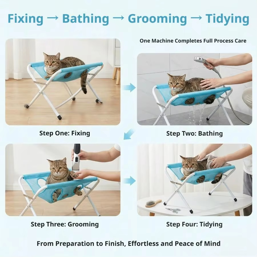 ペット用グルーミングハンモックスタンド、犬猫用爪切りテーブル - Pet Grooming Hammock Sling Restraint のレビューと価格