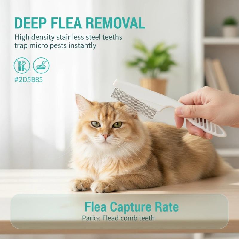 ペット用、涙やけ除去、ノミ取り、犬や猫の目の周りや顔の毛の汚 - Flea Comb Fine Tooth Pet Tear Stain のレビューと価格