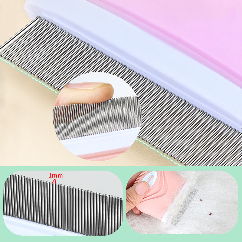 ペット用ノミ取り櫛 ステンレス製 細歯 犬猫用グルーミングブ - Flea Comb Fine Tooth Pet Tear Stain のレビューと価格