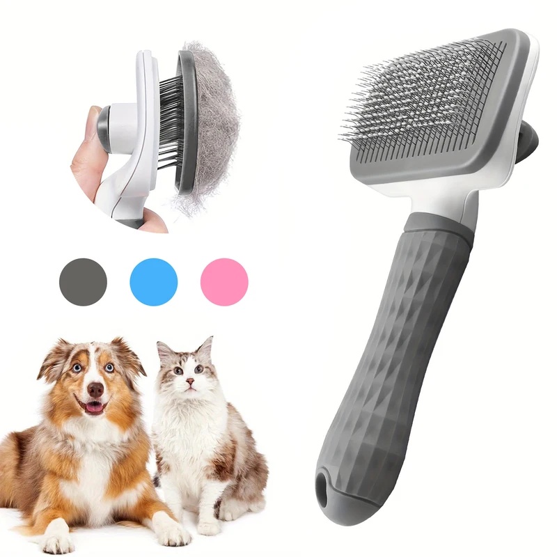 セルフクリーニングペットヘアリムーブコーム 猫用スリッカーブ - Slicker Brush Self Cleaning Pet Grooming のレビューと価格