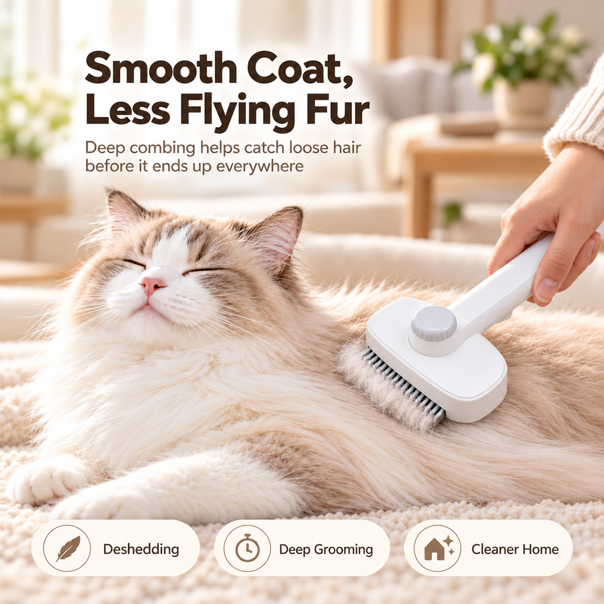 1個入り、2WAY仕様のペット用グルーミングブラシ。自己洗浄 - Slicker Brush Self Cleaning Pet Grooming のレビューと価格
