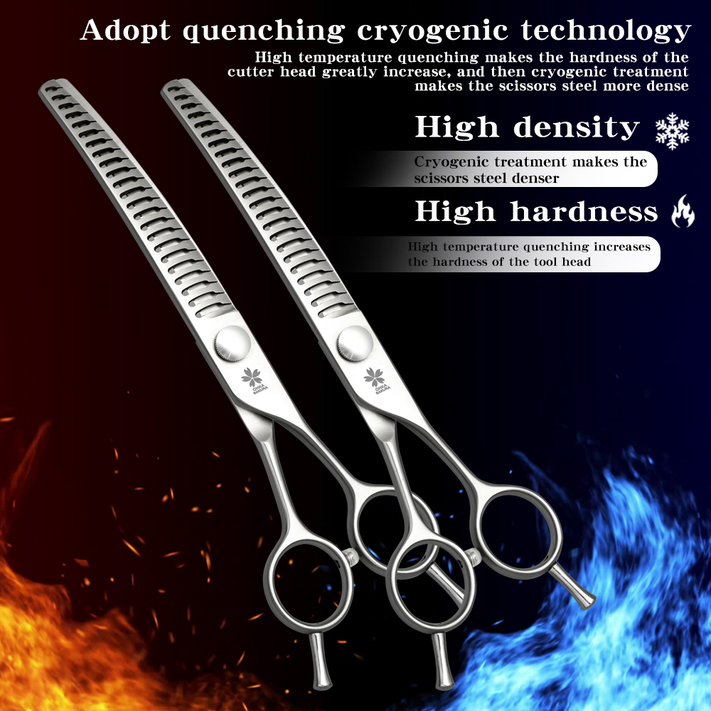 プロ用ペットグルーミングハサミ 7インチペットヘアトリミング - Professional Pet Grooming Scissors Curved のレビューと価格