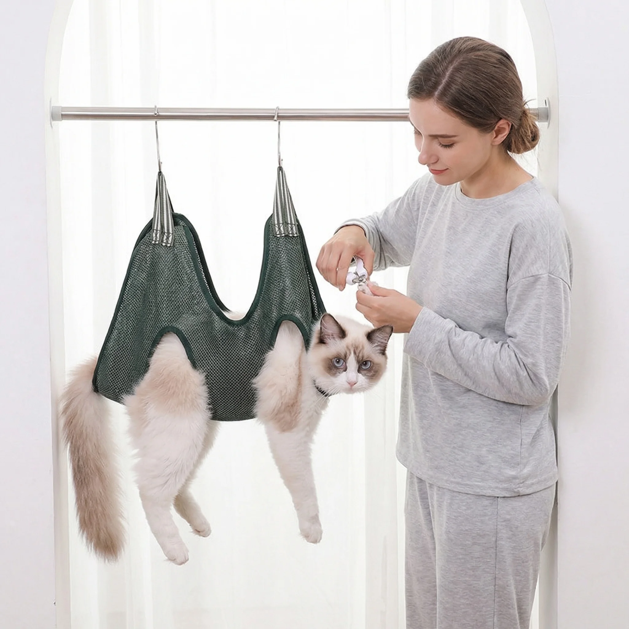 猫用グルーミングハンモック、猫や犬の爪切り用、小型犬・中型犬 - Pet Grooming Hammock Sling Restraint のレビューと価格