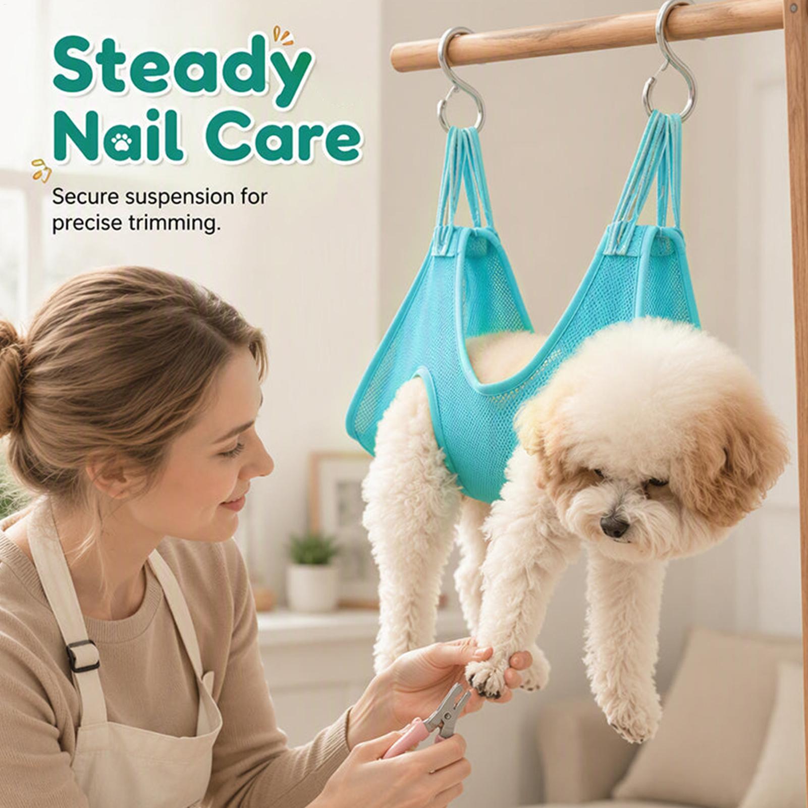 犬猫用グルーミングハンモック、丈夫なメッシュ素材の固定ハーネ - Pet Grooming Hammock Sling Restraint のレビューと価格
