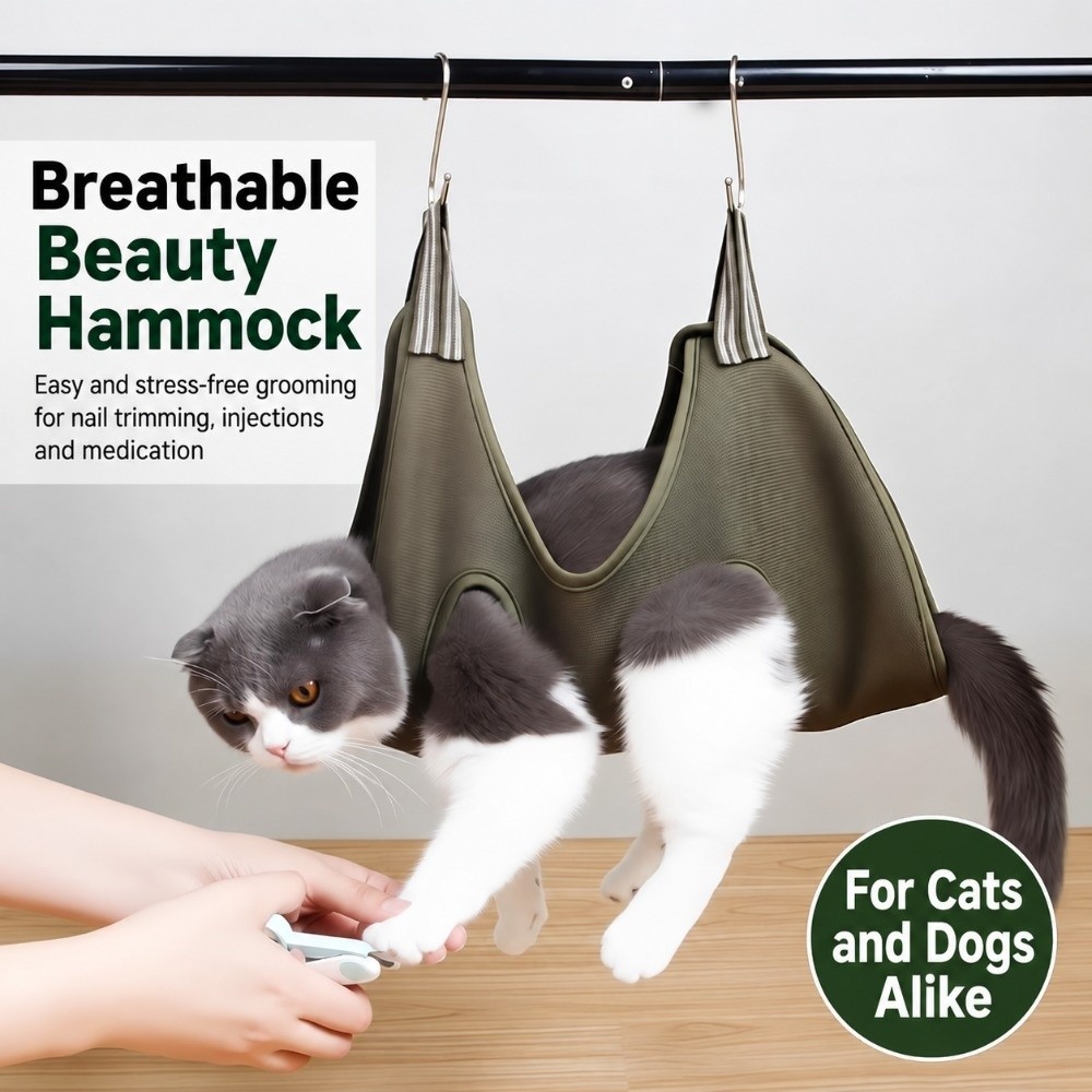 ナイロン製ペット用グルーミングハンモック。通気性の良いメッシ - Pet Grooming Hammock Sling Restraint のレビューと価格