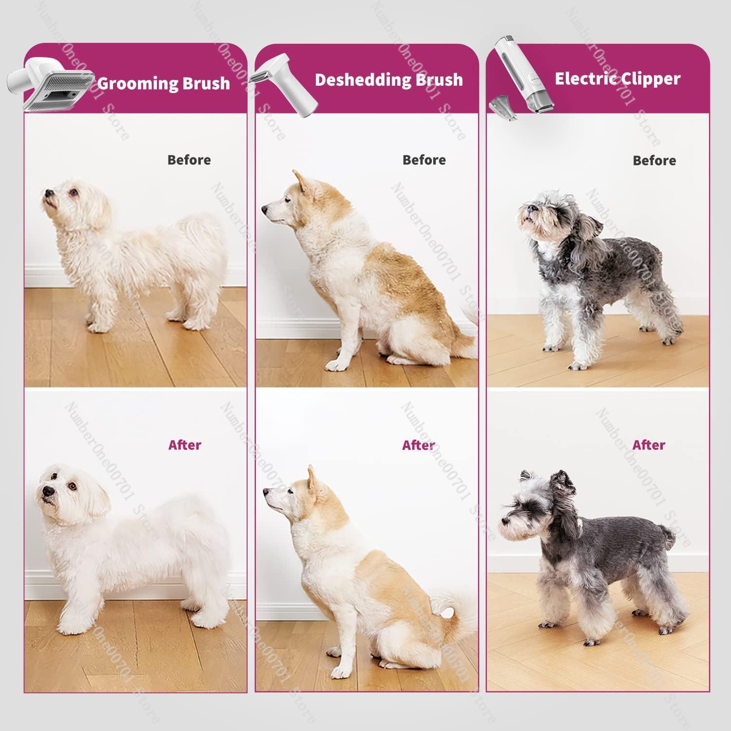5-in-1ペットグルーミング掃除機キット、犬猫用バリカン付 - Pet Grooming Vacuum Suction Kit 5 In 1 のレビューと価格