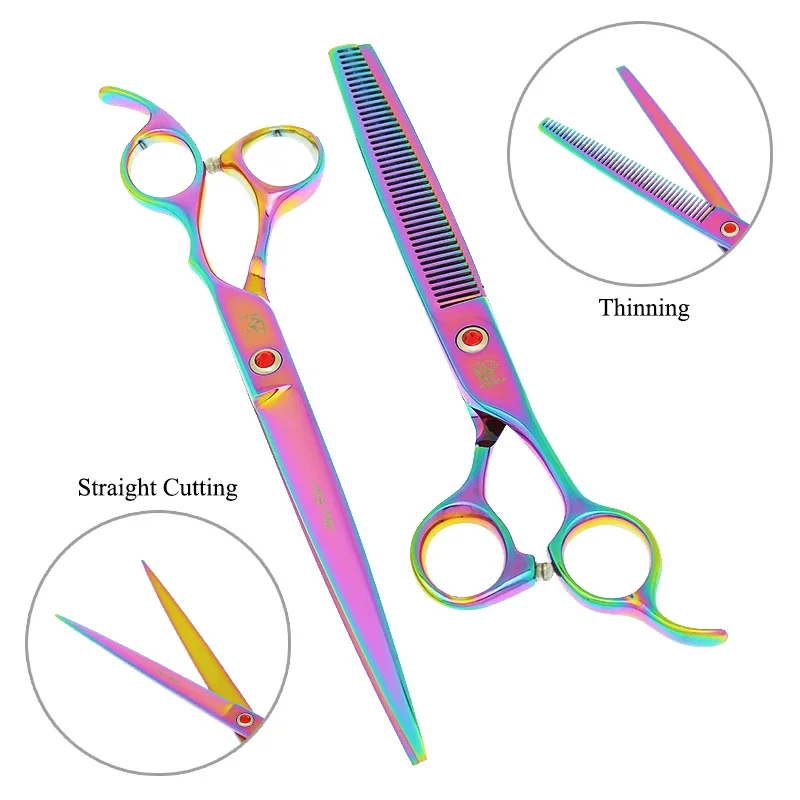 8.0インチ プロ仕様のペット用ハサミ。犬のトリミング用。J - Professional Pet Grooming Scissors Curved のレビューと価格