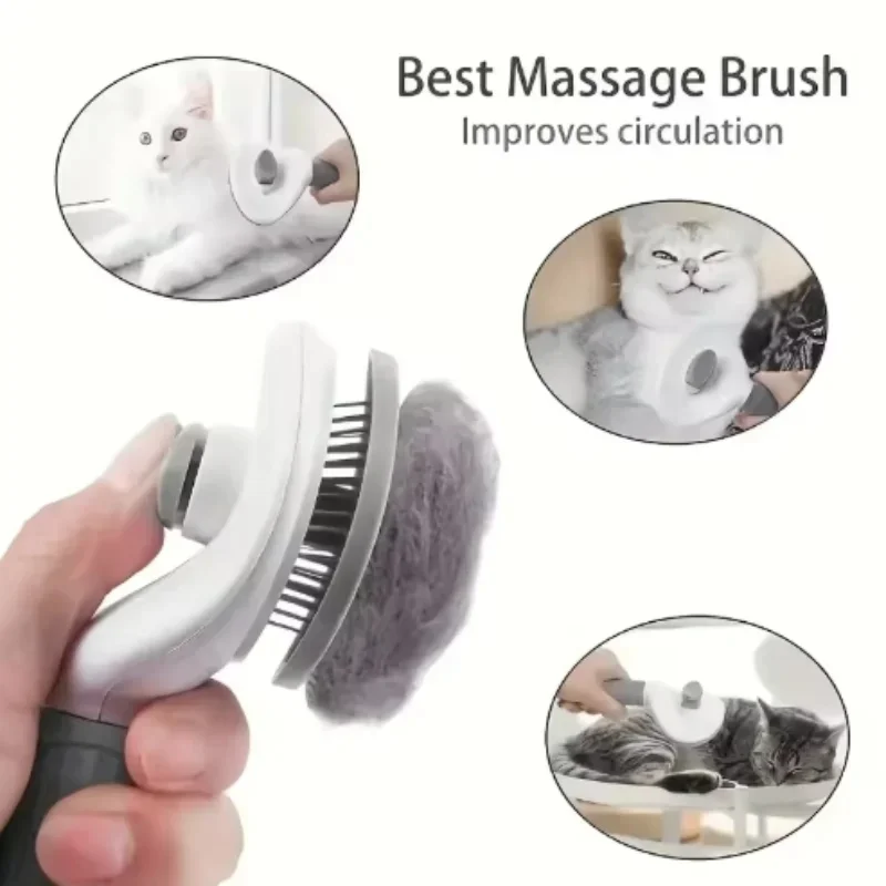 犬や猫の抜け毛取り用、自動洗浄機能付きのペット用スリッカーブ - Slicker Brush Self Cleaning Pet Grooming のレビューと価格