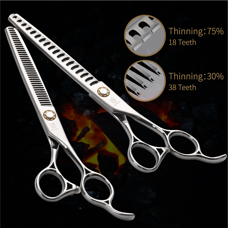 Fenice-プロのペット用グルーミングセット,6.5/7/ - Professional Pet Grooming Scissors Curved のレビューと価格