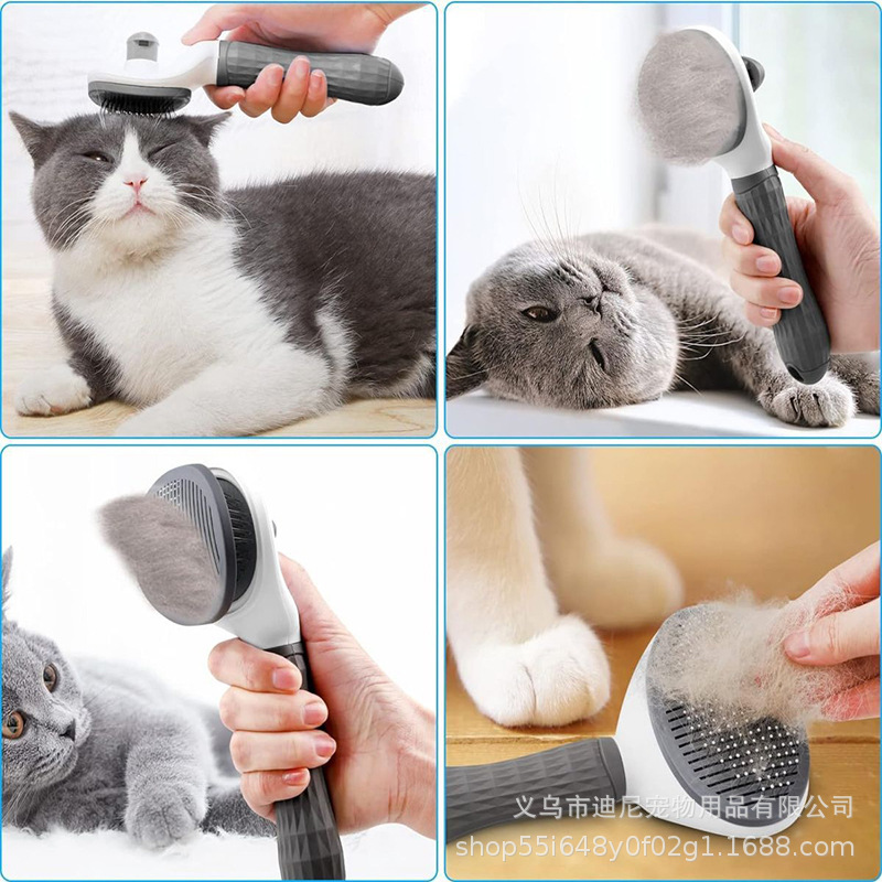 ペット用セルフクリーニングスリッカーブラシ、ワンクリックで毛 - Slicker Brush Self Cleaning Pet Grooming のレビューと価格