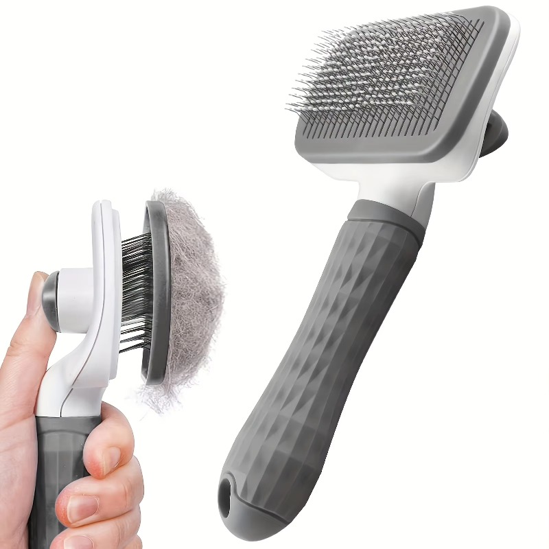 セルフクリーニング機能付きペット用グルーミングブラシ。ワンボ - Slicker Brush Self Cleaning Pet Grooming のレビューと価格