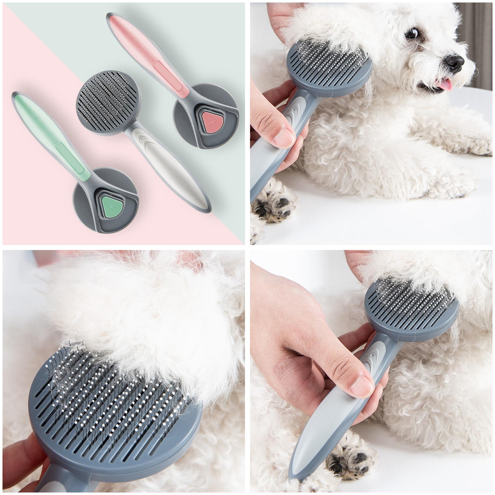 猫犬用グルーミングブラシ、子猫用スリッカーブラシ、ペット用セ - Slicker Brush Self Cleaning Pet Grooming のレビューと価格
