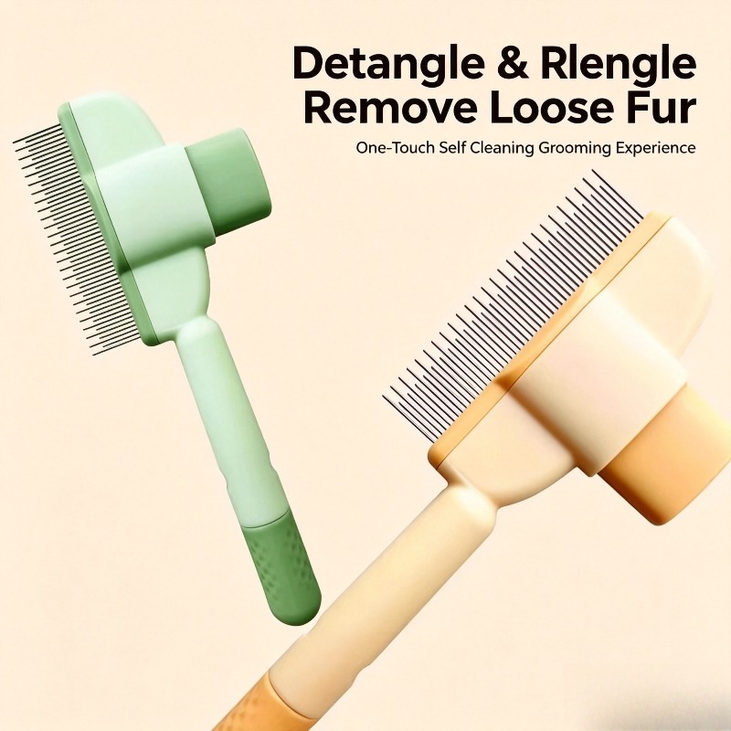 ペット用セルフクリーニングスリッカーブラシ、抜け毛や毛の絡ま - Slicker Brush Self Cleaning Pet Grooming のレビューと価格