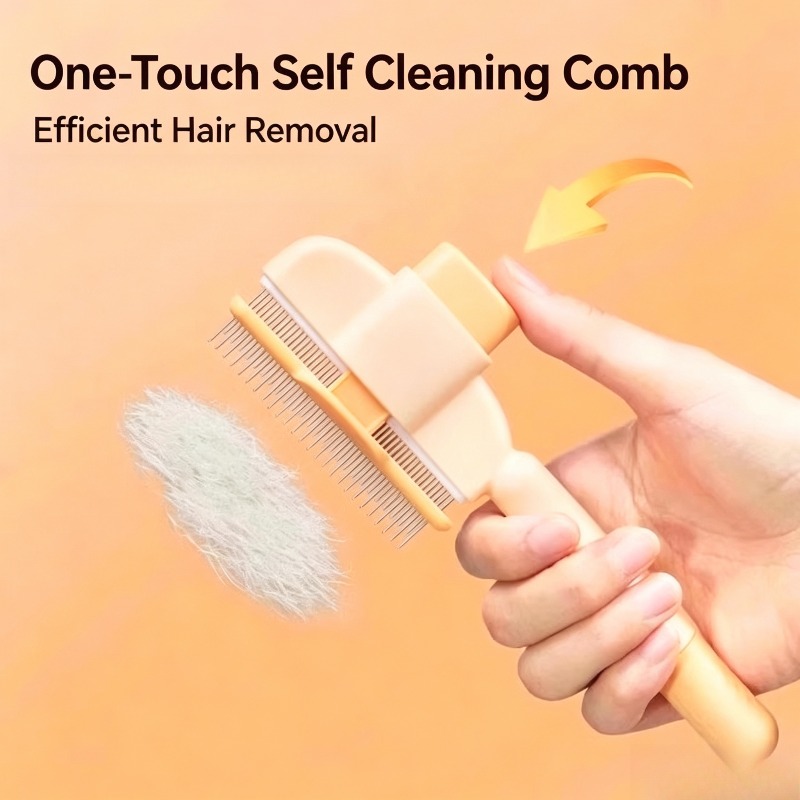 ペット用セルフクリーニングスリッカーブラシ、抜け毛や毛の絡ま - Slicker Brush Self Cleaning Pet Grooming のレビューと価格