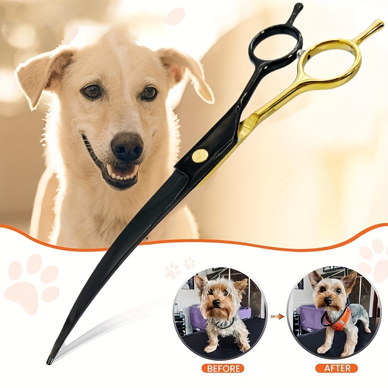 カーブドドッググルーミングシザー、プロフェッショナルペット用 - Professional Pet Grooming Scissors Curved のレビューと価格