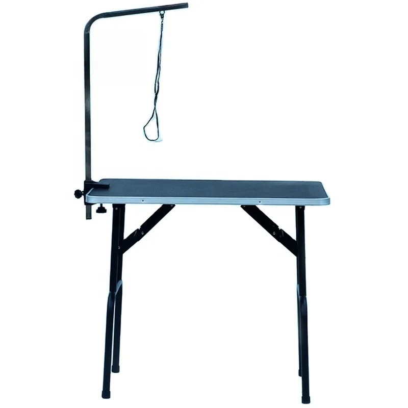 黒色鉄製コーティング脚付き折りたたみ式ペットグルーミングテー - Folding Pet Grooming Table Arm Clamp のレビューと価格