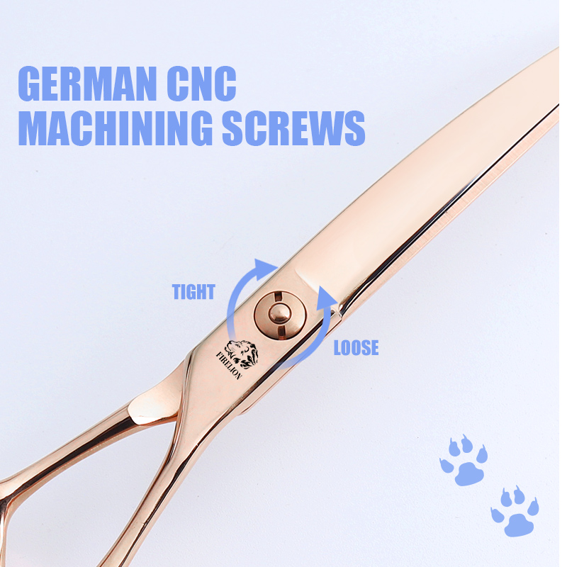 Firelion-プロの超湾曲犬のグルーミングブはさみ、金の - Professional Pet Grooming Scissors Curved のレビューと価格