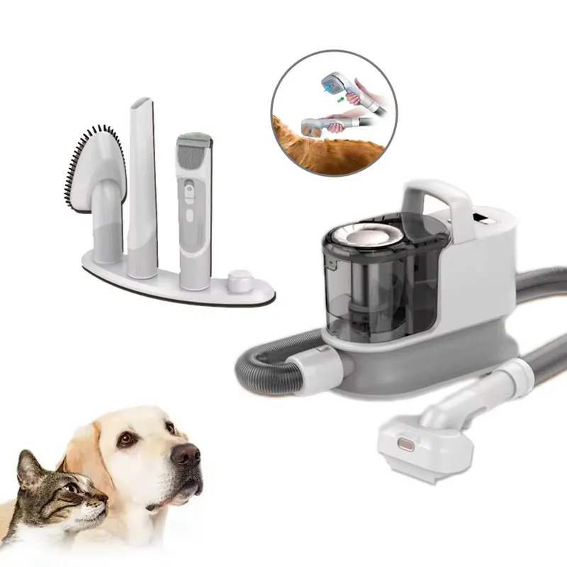 低騒音 5 in 1 犬猫小型動物用ペットヘアグルーミングキ - Pet Grooming Vacuum Suction Kit 5 In 1 のレビューと価格