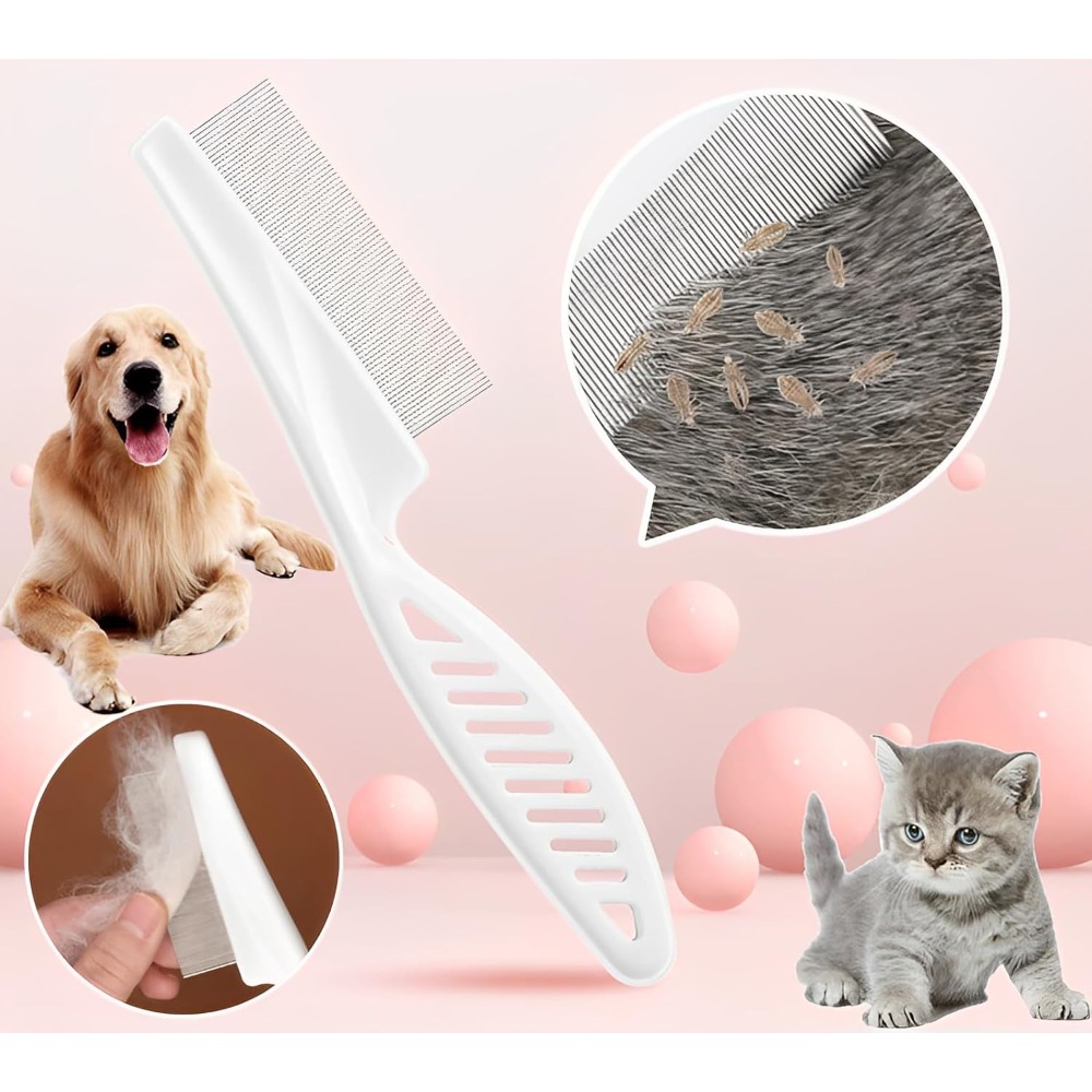 犬猫用ノミ取り櫛、ペット用シラミ取り櫛、細歯グルーミングツー - Flea Comb Fine Tooth Pet Tear Stain のレビューと価格