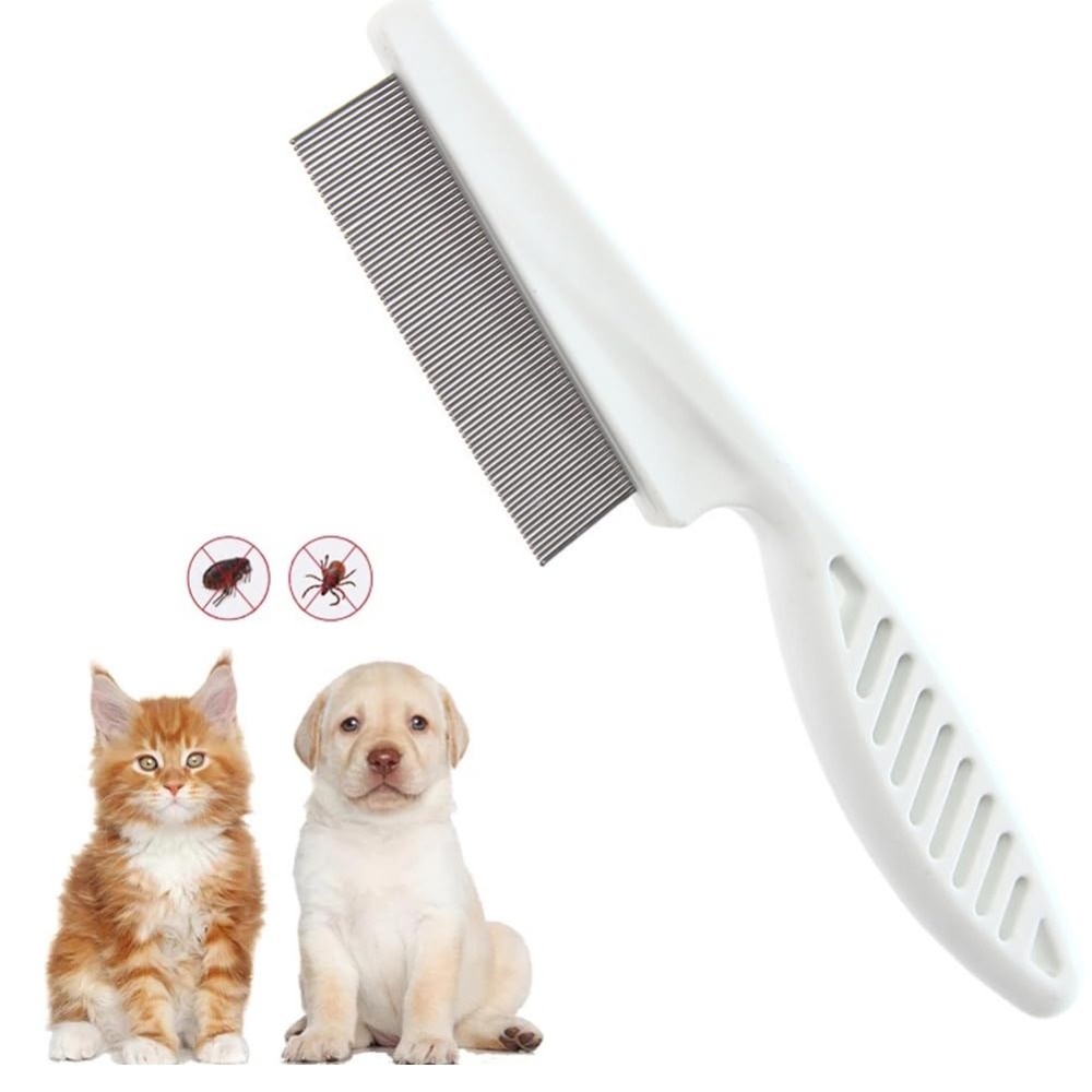 犬猫用ノミ取り櫛、ペット用シラミ取り櫛、細歯グルーミングツー - Flea Comb Fine Tooth Pet Tear Stain のレビューと価格